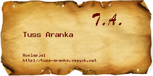 Tuss Aranka névjegykártya